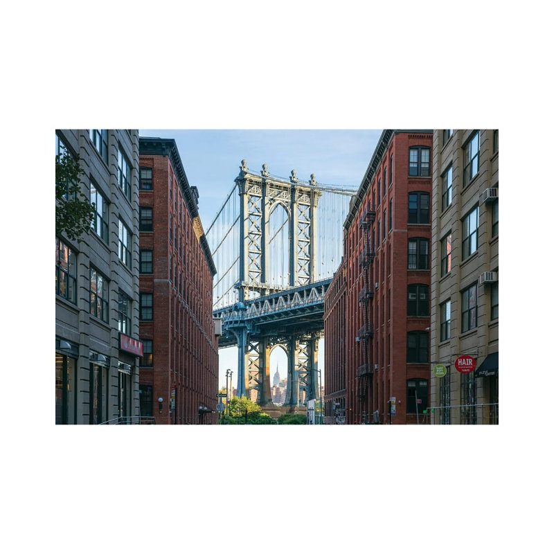 Manhattan Bridge View by Jan Becke - Wrapped Canvas Print, 20.32 cm H x 30.48 cm W