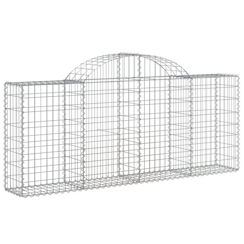 Briceida Silver Gabion Baskets, 100cm H x 200cm W x 30cm D