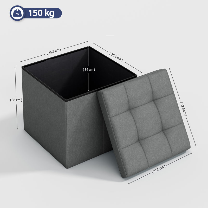 37.5cm Wide Standard Ottoman, Dark Grey