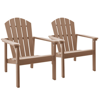Chaise Adirondack empilable en PEHD toutes saisons, chaise de patio d'extérieur peu encombrante, 2 pièces