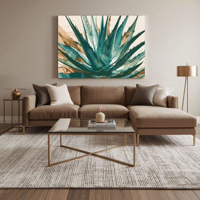 «Southwestern Plants Agave Plant 150», art mural sur toile brune