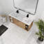 Meuble-lavabo mural moderne avec lavabo double, portes à fermeture douce et surface en mélamine durable pour un rangement et un style améliorés
