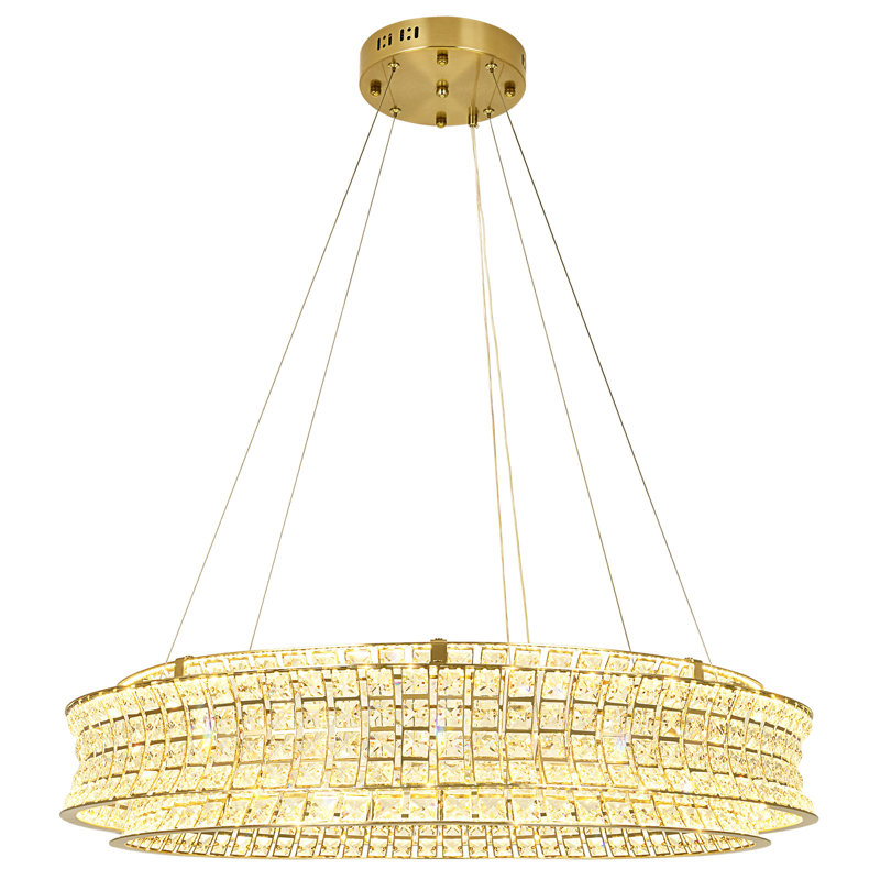 LED Chandelier, Gold, 17.8cm H x 80cm W x 80cm D
