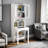 Multi-Functional Foldable Writing Desk with Convertible Bookshelf, Shelves, Drawer