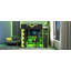 Lit mezzanine double avec bureau intégré et lumières à DEL RVB, lit Pro-Gamer avec prise de courant, grande bibliothèque, panneau perforé, plateau à clavier et tiroir de rangement, 3 couleurs disponibles, vert