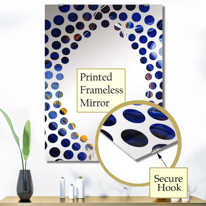Ince - Miroir mural abstrait à encre liquide grand MIR137552, 40 po x 30 po