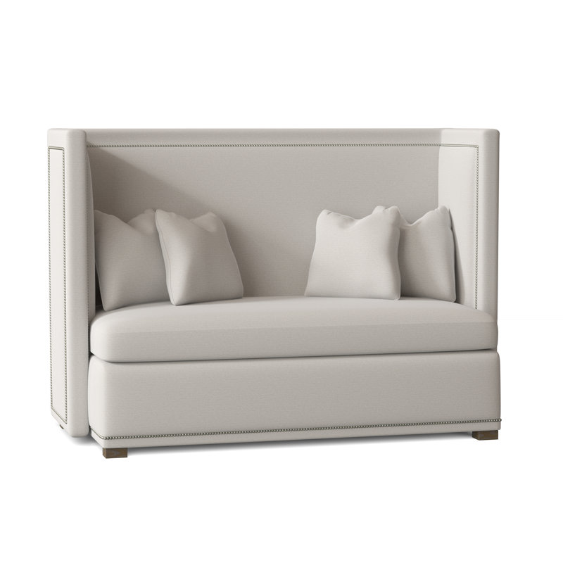 Marcourt Upholstered 73'' Banquette, Portobello, Bright Brass, White 5555-000