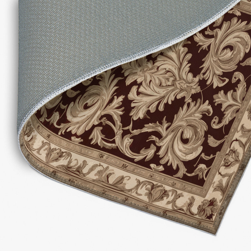 Tapis d'intérieur et d'extérieur brun français, Rectangle 4pi x 6 pi