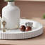 White Round Wooden Decor Tray, For Home Coffee Table
