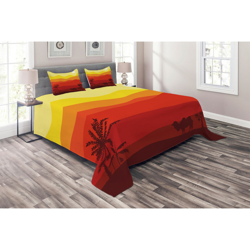Landscape Modern & Contemporary Coverlet, King Bedspread + 2 Shams