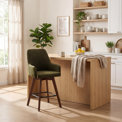 Yes Upholstered Bar Stool with Solid Wood Frame