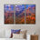 Gros plan sur les flamants roses, ensemble d'art mural sur toile