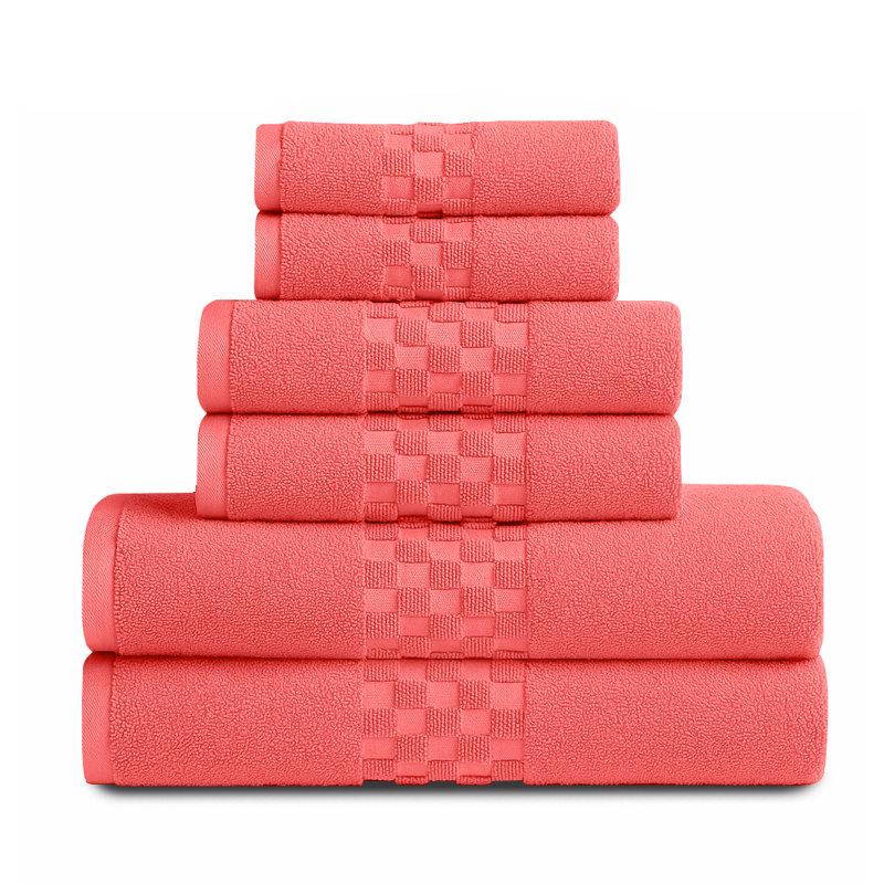 Luxury Ringspun 625 GSM luxury 6-piece, 100% cotton- super-soft, highly absorbent & quick-dry bath towel set (2 PC - bath, hand & washcloth) 