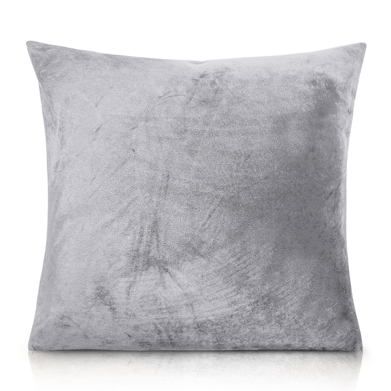 Aspire Homeware Square Plain Velvet Scatter Cushion Cover, Silver, Pack of 4