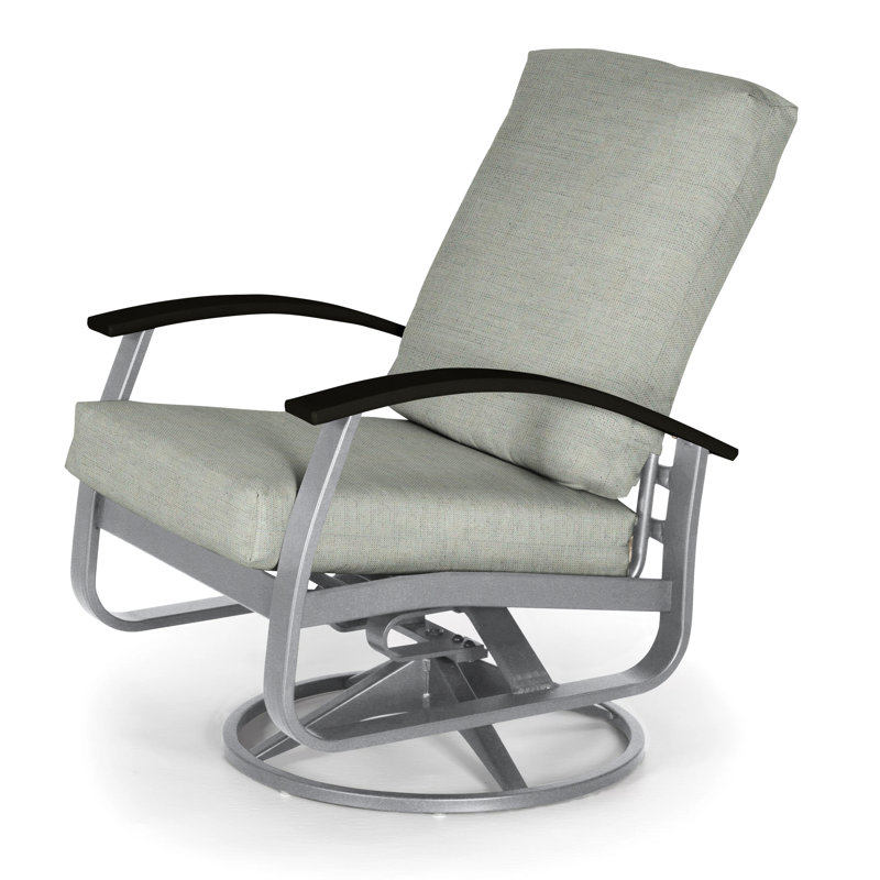 Belle Isle Outdoor Swivel Lounge Chair, Black P70, Cast Slate Sunbrella® Plainweave, Textured Snow