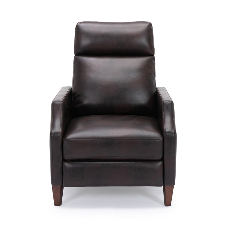 Ainka 28.25'' Wide Manual Standard Recliner, Burnished Brown Faux Leather