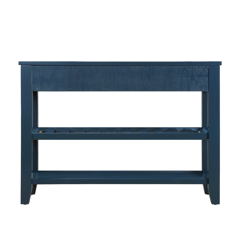 Mid-Century 42 Inch Solid Wood Console Sofa Table With 2 Drawers And 2 Storage Shelves For Living Room, Entryway, And Hallway | Gift Idea