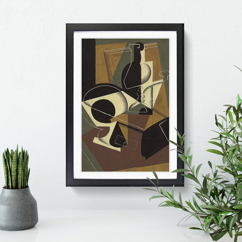Cafe Moulin by Juan Gris - Picture Frame Painting, Black Framed, 48cm H x 36cm W x 2cm D