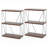 17 Stories 2 Pcs 3-tier Multipurpose Display Rack Storage Shelving Unit With Metal Frame Walnut