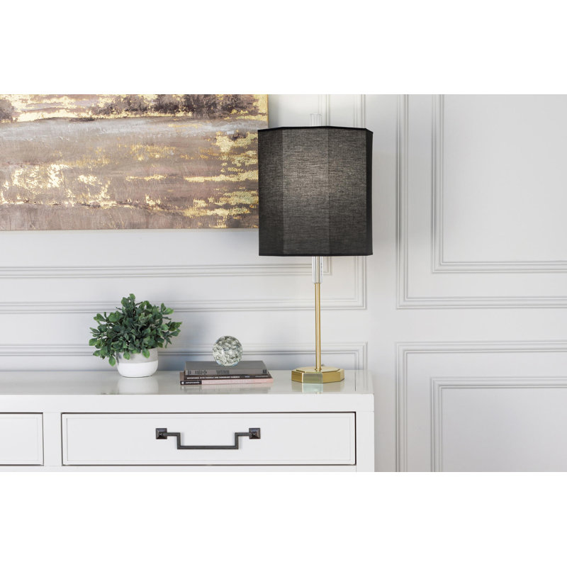 Kate Table Lamp, Modern Brass/Raven Black