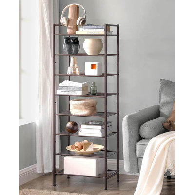 Narrow Shoe Rack, Sturdy 8 Tier Metal Tall Shoe Rack Shelf