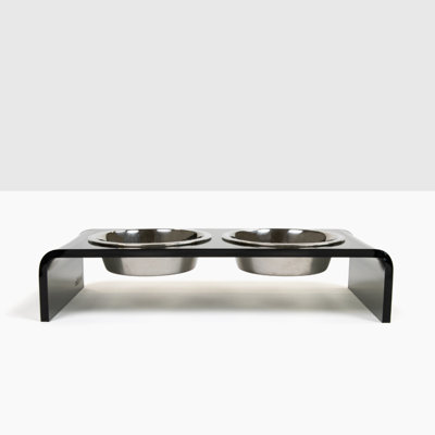 Acrylic Double Bowl Elevated Pet Feeder