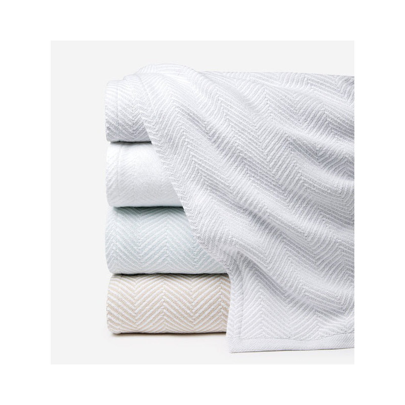 Camilo Blanket, White/Aquamarine, Full/Queen