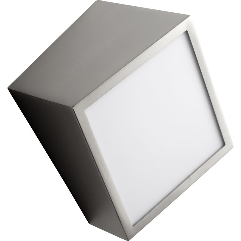 Plafonnier encastré 1 lumière del Meredith, Nickel satiné