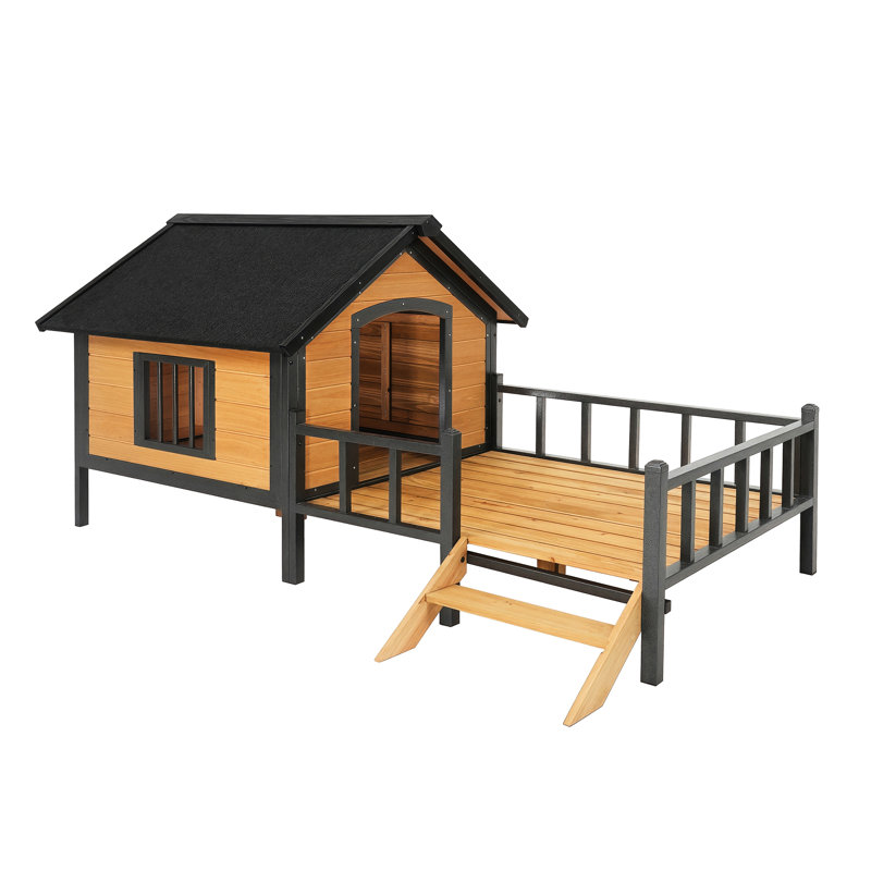Pavillon de style chalet avec toit en métal et bois