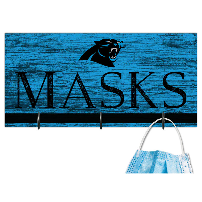 3 - Hook Wall Mounted Coat Rack, Carolina Panthers
