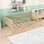 Lit double en bois avec barrières de sécurité et grand espace de rangement sous le lit-915257712