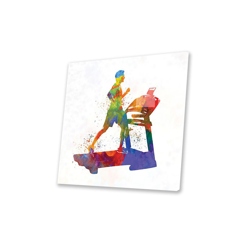 Reproduction de tapis roulant mâle sur verre acrylique, H 24 po x l 24 po x P 0,25 po