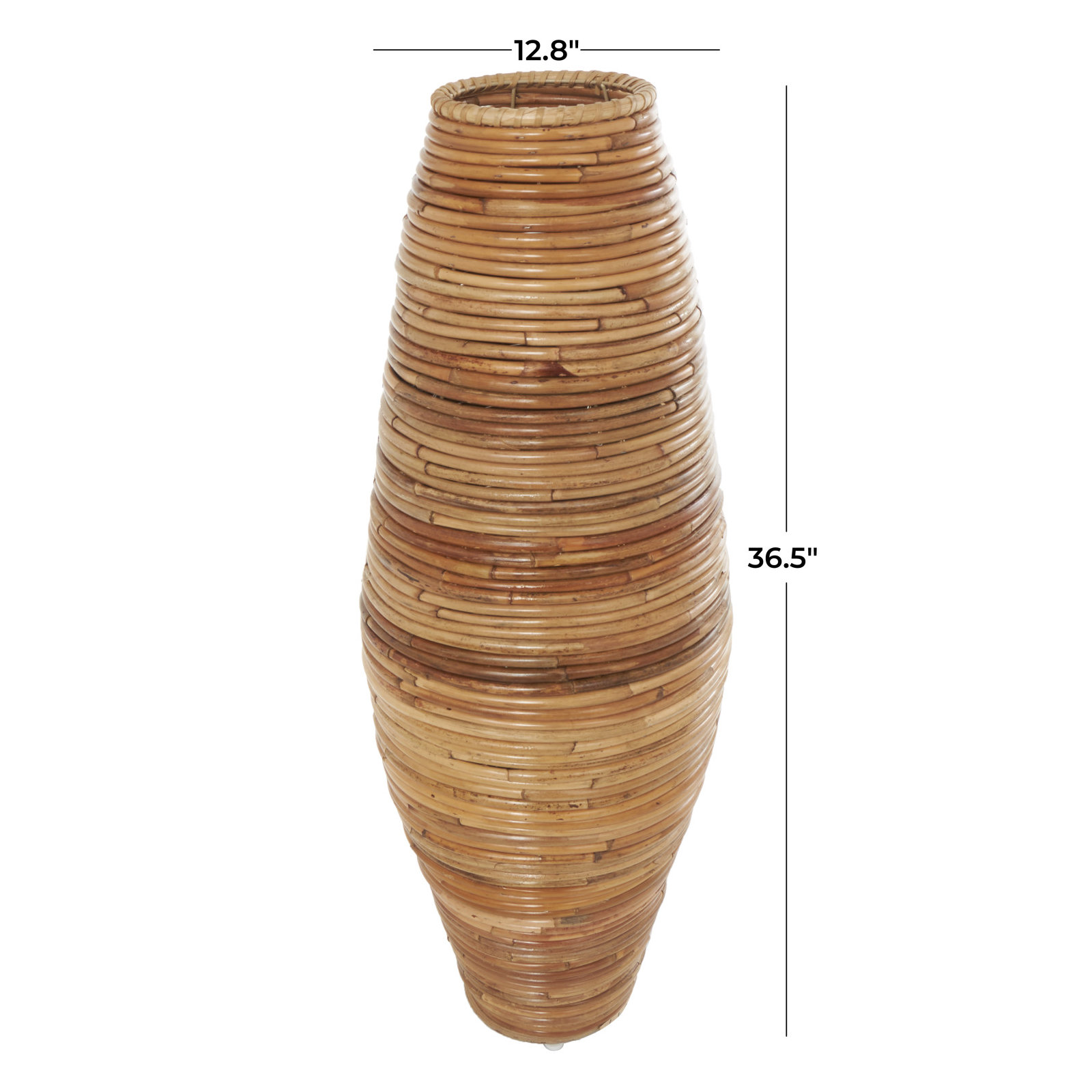 Rika Handmade Rattan Floor Vase, 36.5" H x 12.8" W x 12.8" D