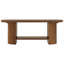 45.27" 2-Tier Oval Mid-Century Rustic Brown Coffee Table With Storage Shelf For Living Room
