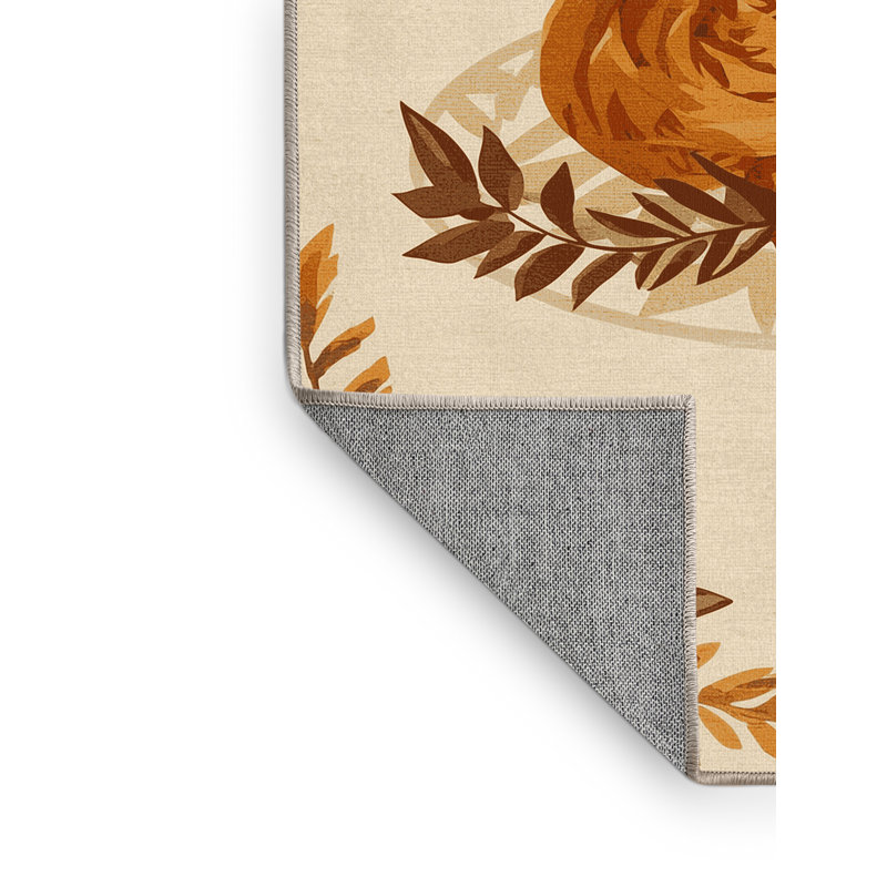 Tapis beige rustique lavable à la machine Crewe, 5 x 7