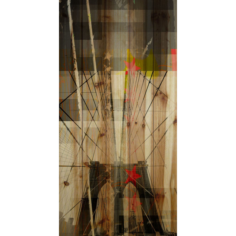 « brooklyn », impression sur bois, H 60 po x l 30 po x P 1,5 po