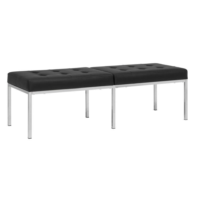 Vargo Upholstered Bench, 17.75" H x 60.25" W x 21.5" D, Black, Bronze