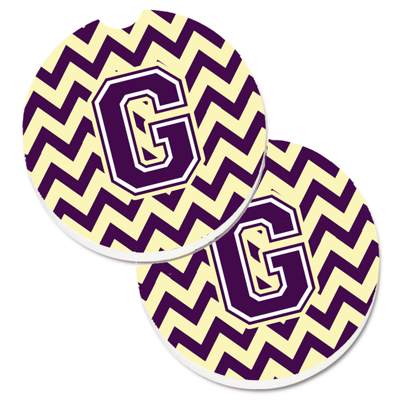 Sous-verre pour voiture, G, Mauve / doré