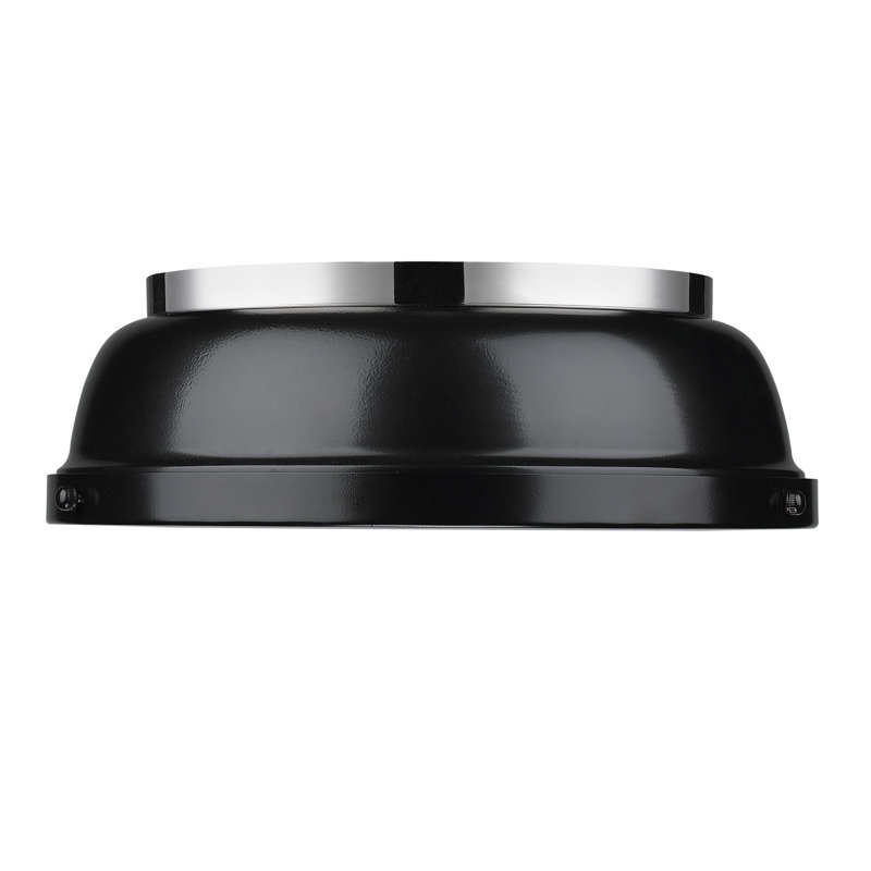 Calico Steel Flush Mount, Black, Chrome