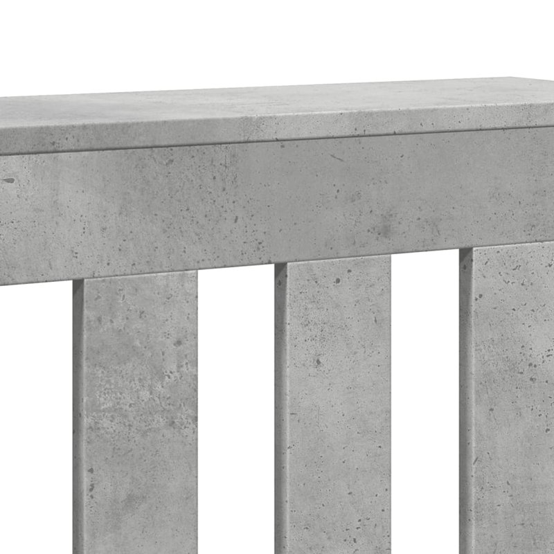 Large Radiator Cover, Concrete Grey, 149 x 20 x 82 cm, Vertical Slats