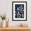 Linocut Flower Meadow Blue par Gadd Wood, reproduction d'art encadrée-914450560-914450683