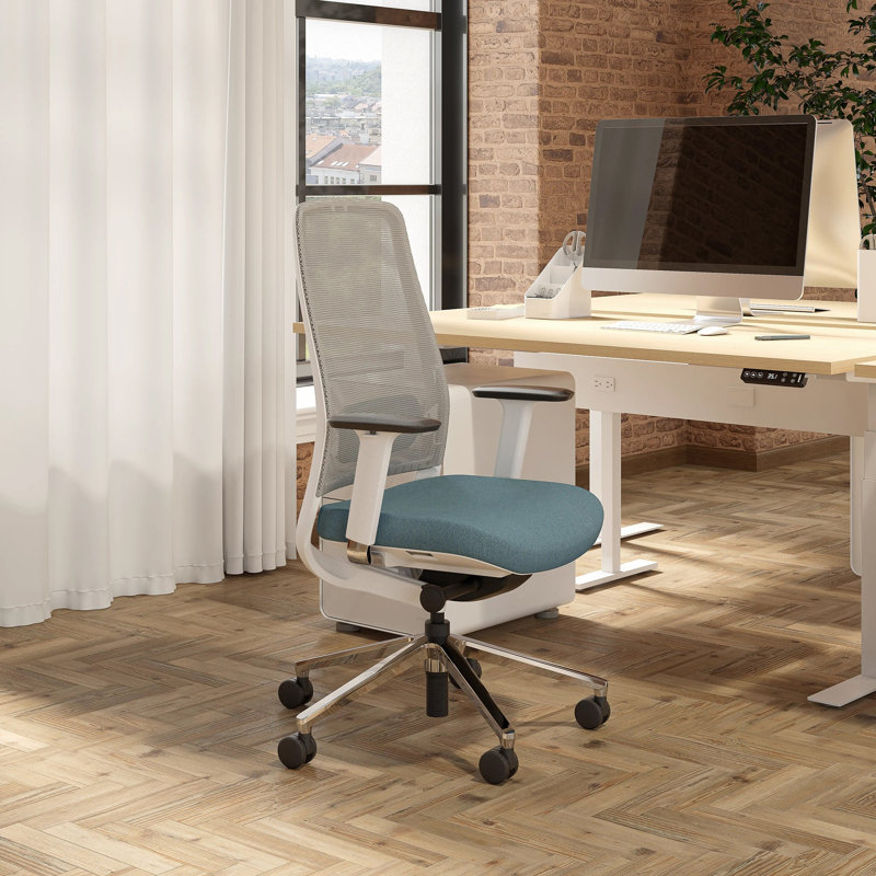 Chaise de travail Elevate, Harbor Blue, Without Headrest, White