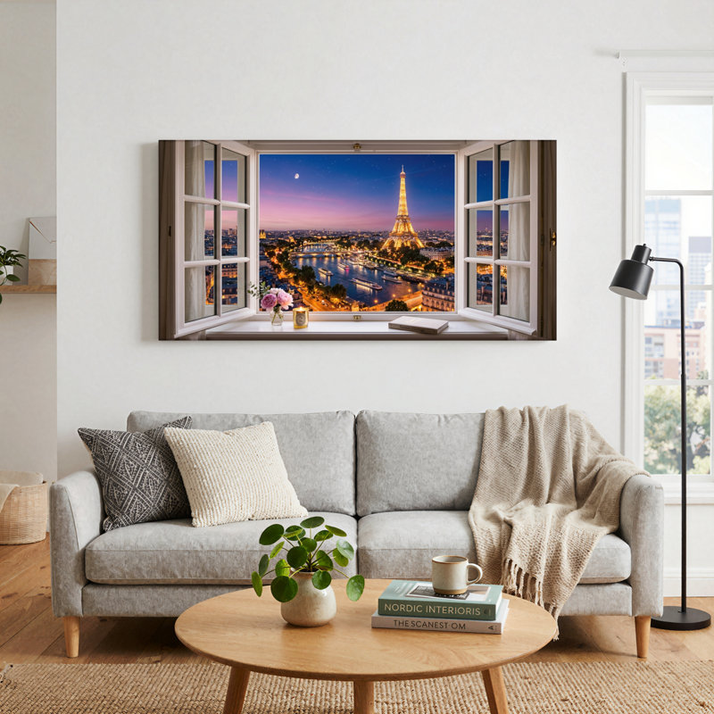 Ensemble de 1 tableau sur toile « La Nuit de Paris », 58“W x 28”H, Wrapped Canvas