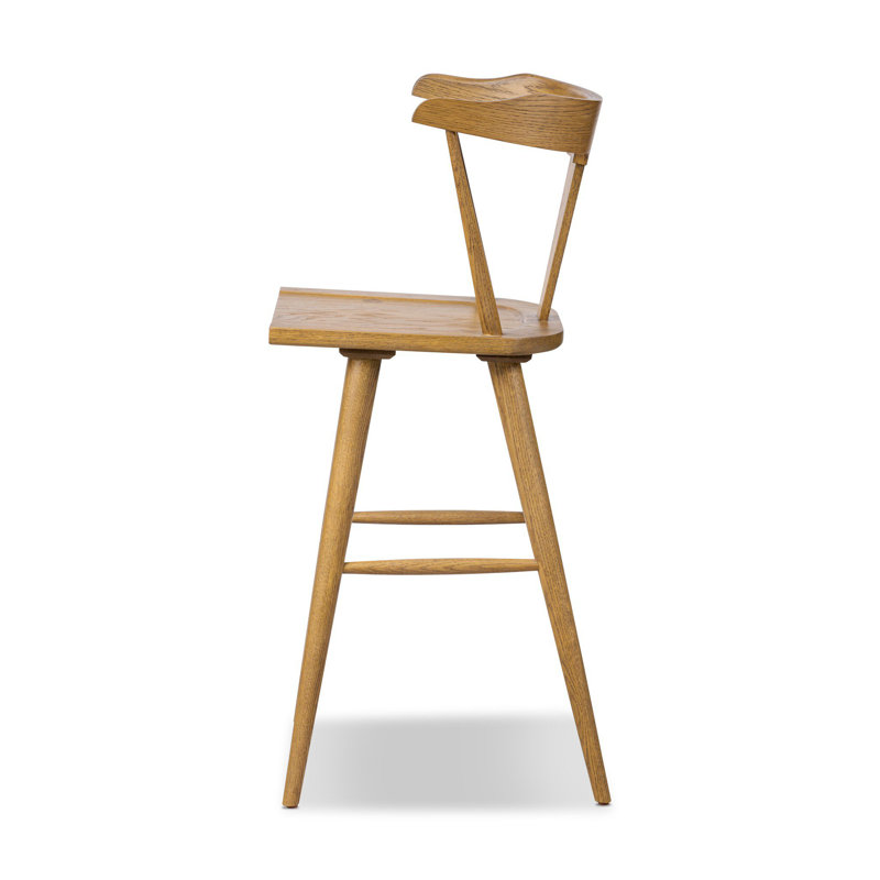 Garth Solid Wood Bar Stool, Sandy Oak, Bar Stool (29" Seat Height)