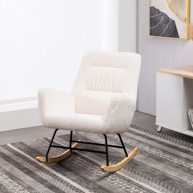 Chaise berçante, chaise berçante, fauteuil à bascule rembourré avec dossier haut, chaise berçante et fauteuil inclinable