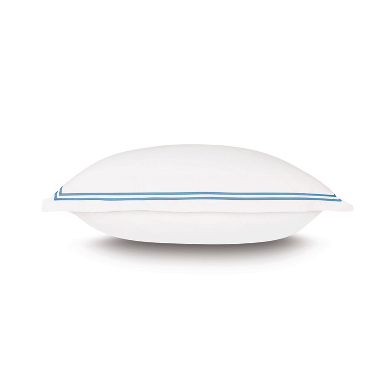 Enzo 100% Cotton Pillow Sham, White/Ocean, Queen