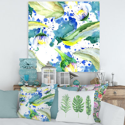 «Daisy Flowers Aquarelle Impression I», peinture sur toile