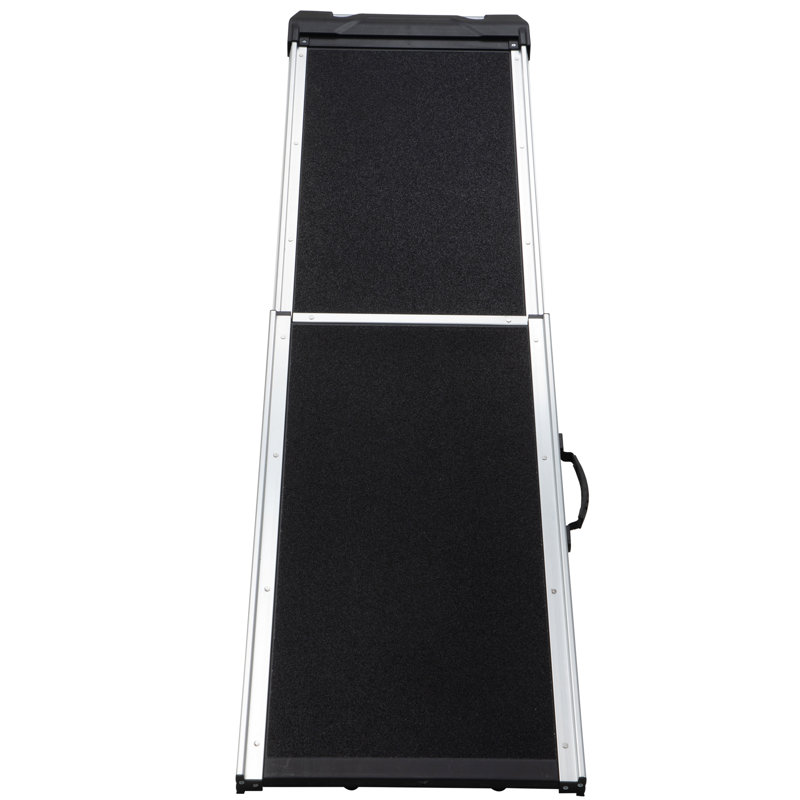 Rampe de transport pour chien pliable en aluminium avec poignée et tapis antidérapants, pour la plupart des chiens de taille, facile à nettoyer, stable, poignée noire, toutes couleurs