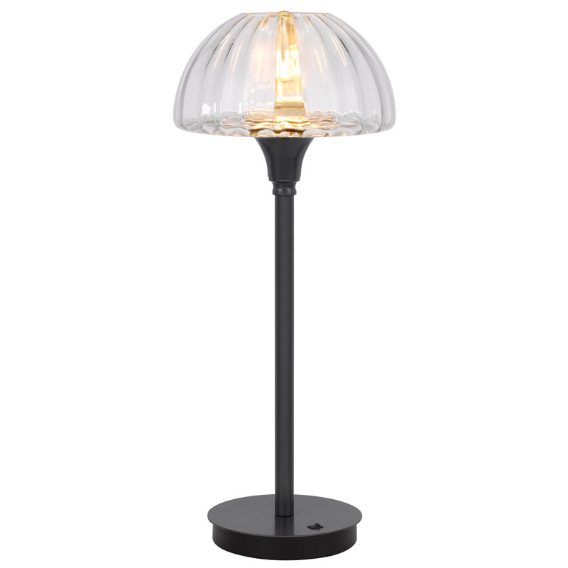 Lampe de table Eleanor en verre, 61 cm de hauteur, gris anthracite, avec ampoule DEL de 6 W incluse