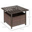 Abdirazaq Rattan Garden Coffee Table 55.5 cm Square Umbrella Hole Brown